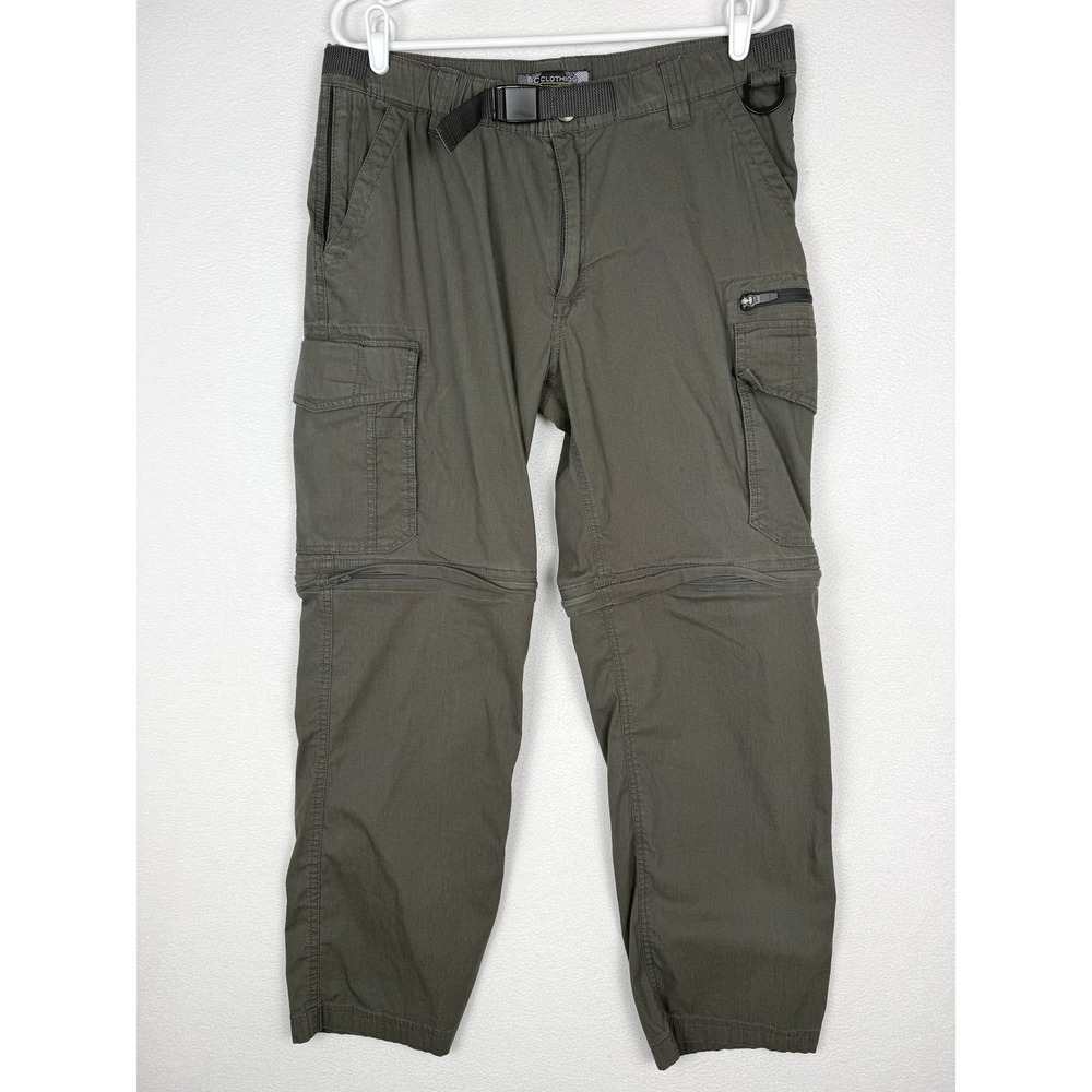 BC Clothing Convertible Cargo Pants Mens L x 30 Gray Zip Off Hiking Utility